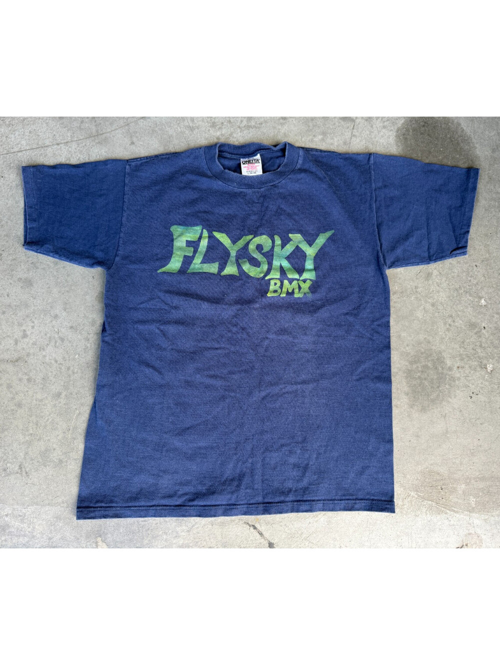 VTG Mens Sz XL FLYSKY BMX Blue T Shirt ONEITA Tag Short Sleeve